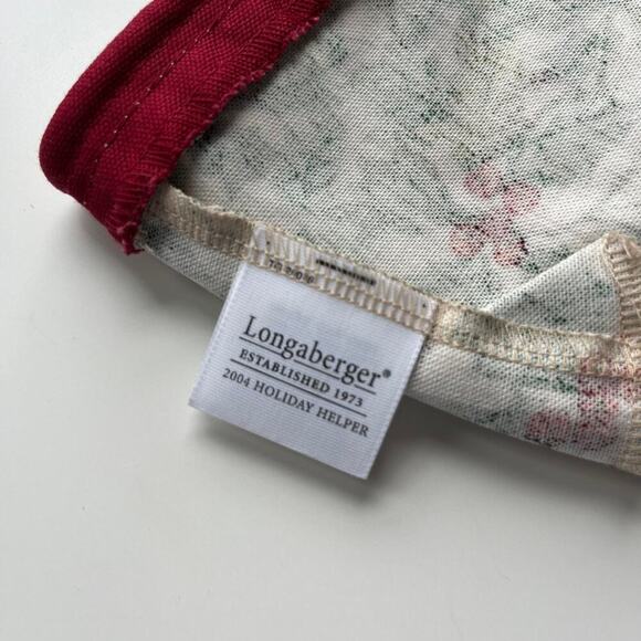 Longaberger 2004 Holiday Helper Basket Fabric Liner American Holly - Picture 3 of 6